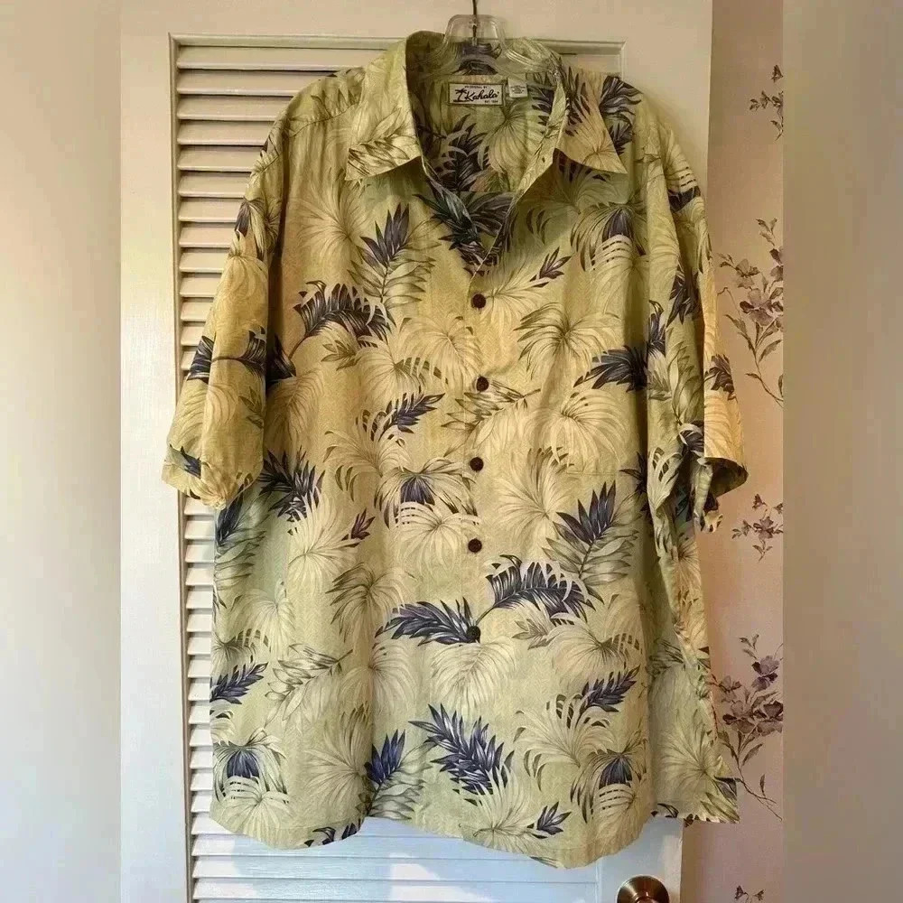 Kahala Short Sleeve 100% Cotton Hawaiian Shirt in Size XXL